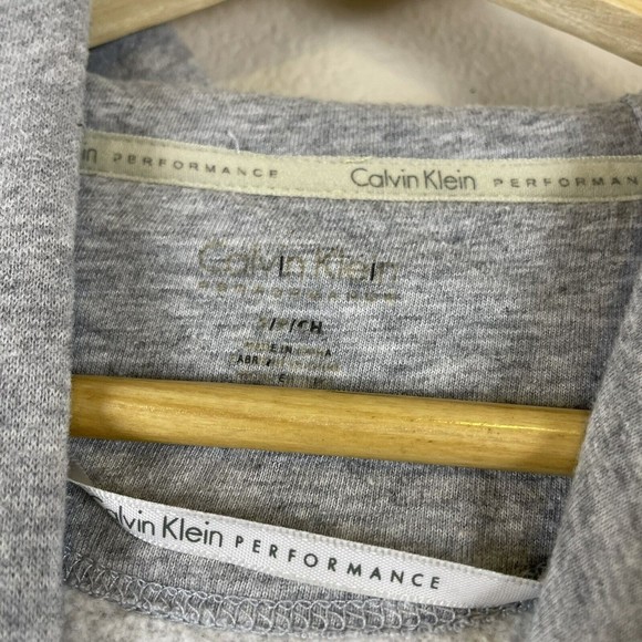 Calvin Klein Performance Hoodie Womens Size Small Cropped Light Wash Gray Hooded - Picture 3 of 12